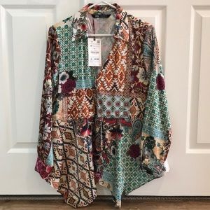 Zara printed blouse